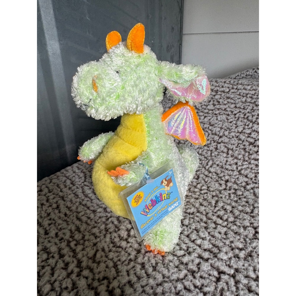 Webkinz Citrus Dragon Ganz Plush Lime Green Yellow New with Sealed Code Tag